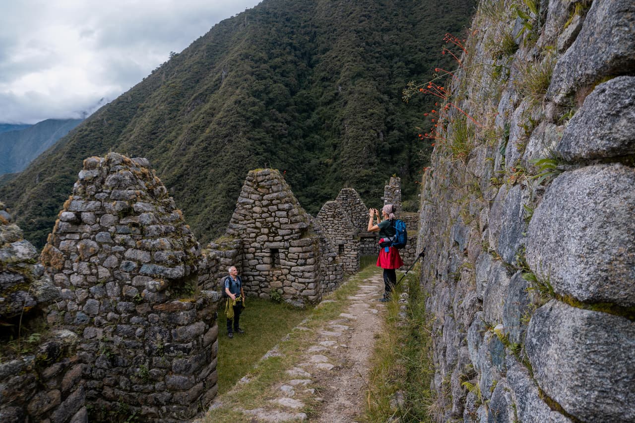 Ancient Inca ruins seen on the 2 day Inca Trail Peru